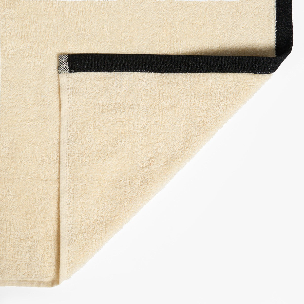 100% Cotton Border Trim Towel - Cream/Black 🇬🇧