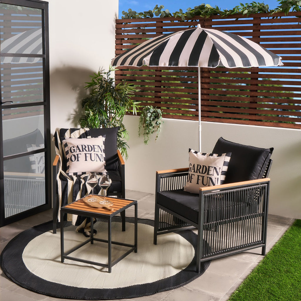 Dubai 2 Seater Luxe Bistro Set - Black 🇬🇧