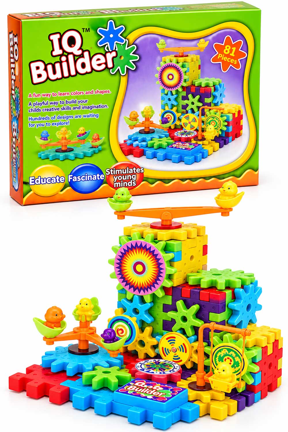 IQ Builder 81 Pieces Gear Building Blocks Puzzle Set 🇬🇧