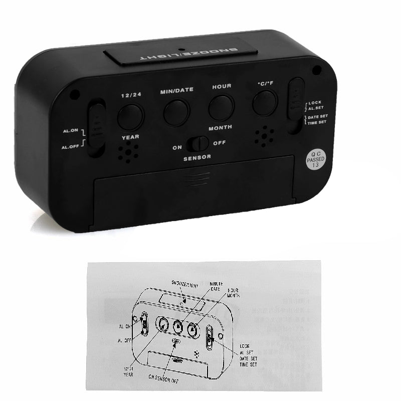 5.3 Inch Smart Simple Silent LED Digital Alarm Clock w/ Date Temp Display 🇬🇧