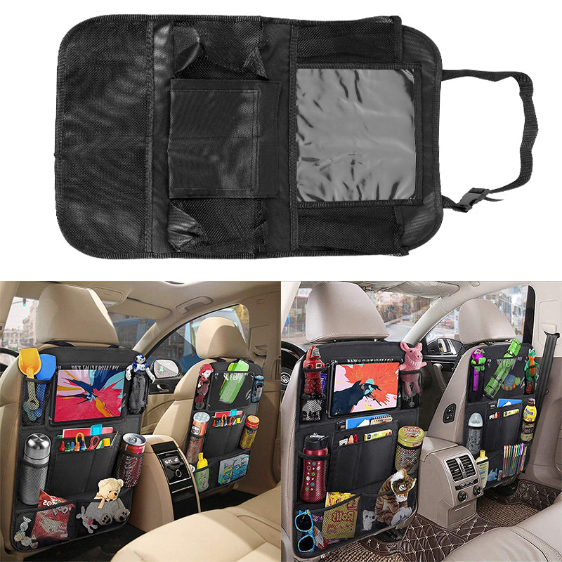 2 pcs Car Back Seat Organiser Tablet Holder Storage Kick Mats Kids Toys Pockets 🇬🇧