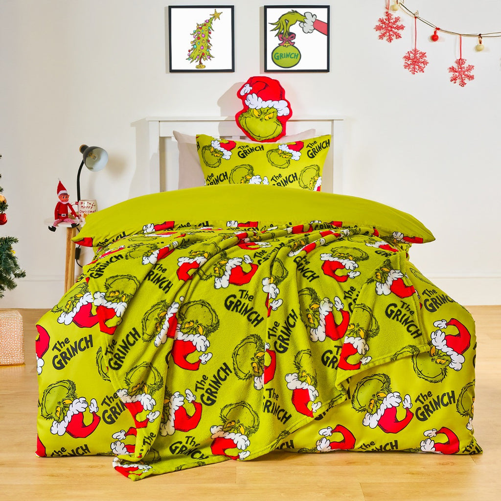 Grinch Printed Duvet Set - Green 🇬🇧