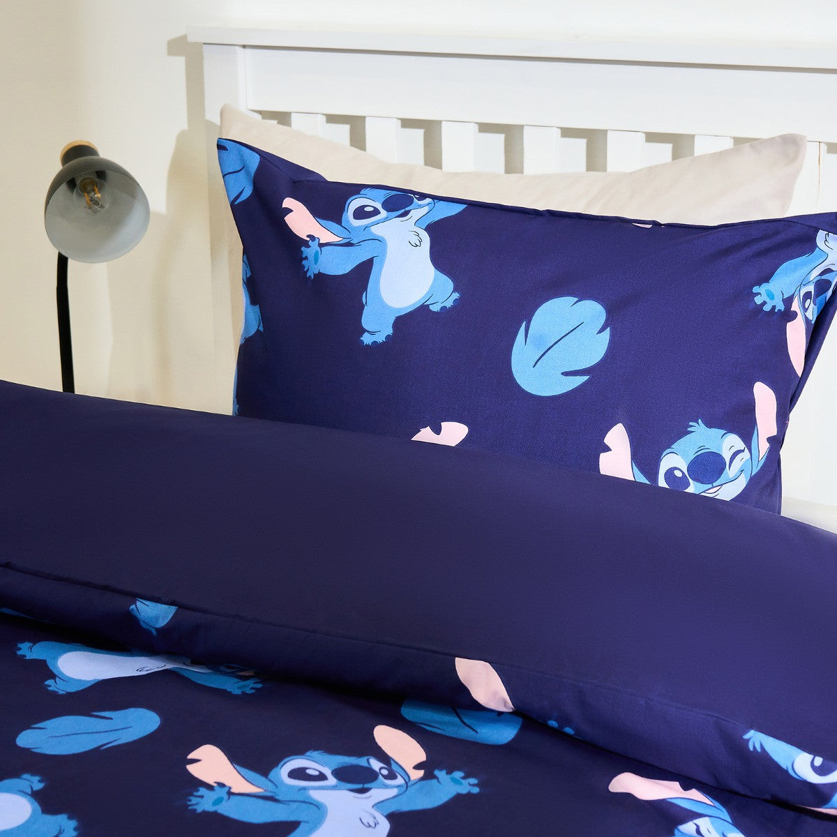 Stitch Printed Duvet Cover Set, Blue - Single 🇬🇧