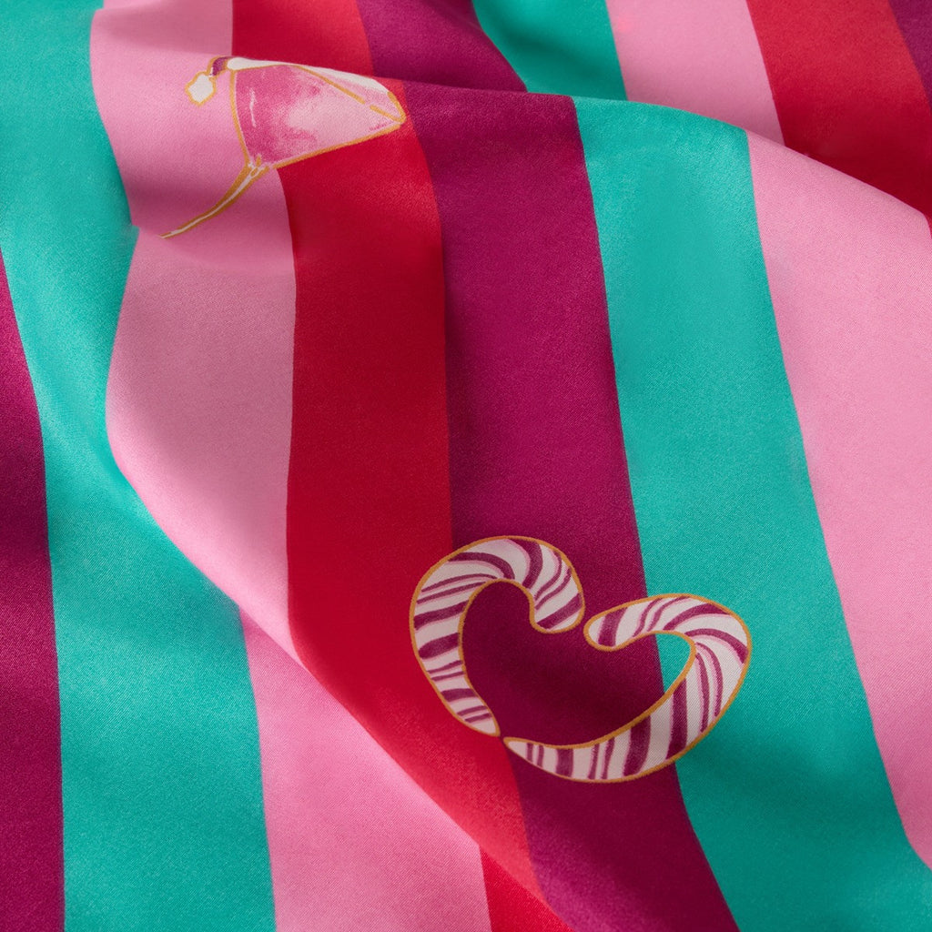 Christmas Stripe Piped Edge Duvet Cover Set - Multi 🇬🇧