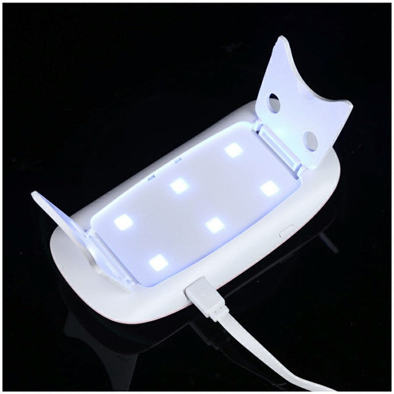 6W Portable Mini USB UV LED 45s/60s Timer Nail Lamp Dryer Nail Lamp Machine - White 🇬🇧