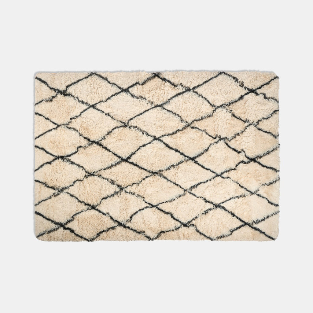 Printed Fluffy Simple Geometric Rug - Monochrome 🇬🇧