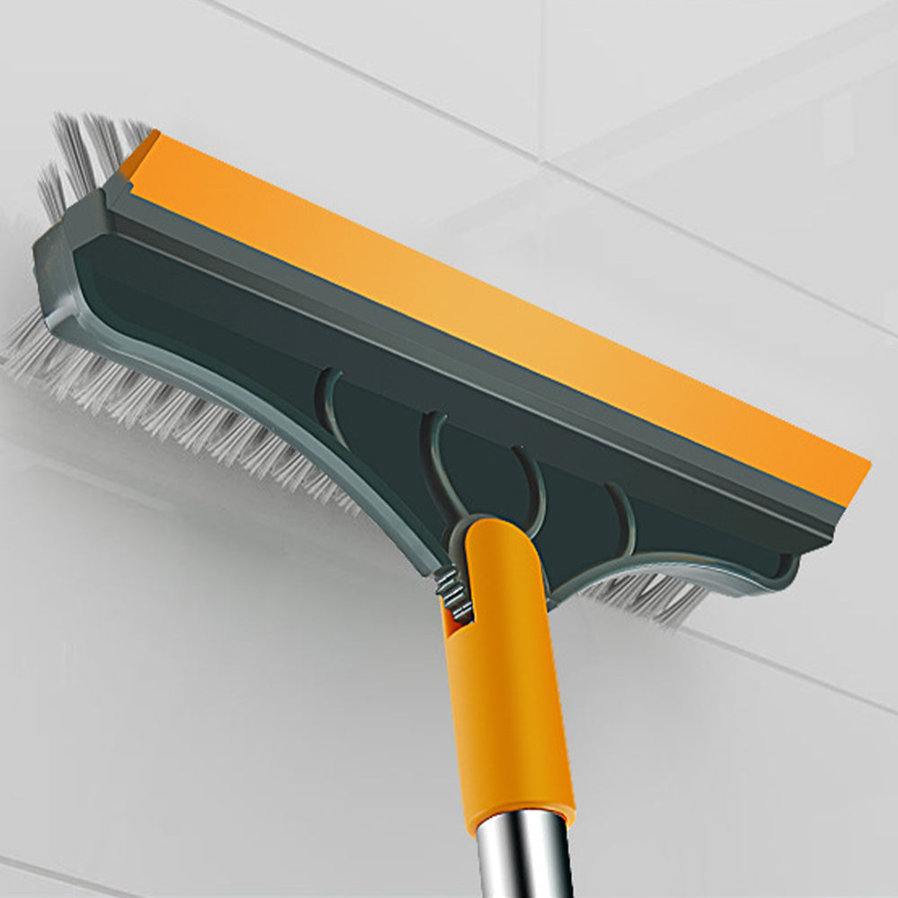 3 in 1 Floor Scrub Brush Squeegee Mop Water Scrubber with 120 Degree Rotating Head - Yellow + Green 🇬🇧