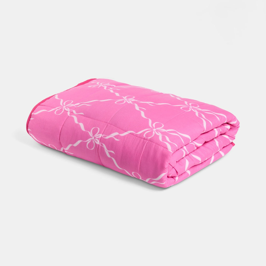 Bow Print Supersoft Weighted Blanket, Hot Pink - 8kg 🇬🇧