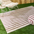 Vintage Stripe Outdoor Rug - Chocolate/Cream 🇬🇧