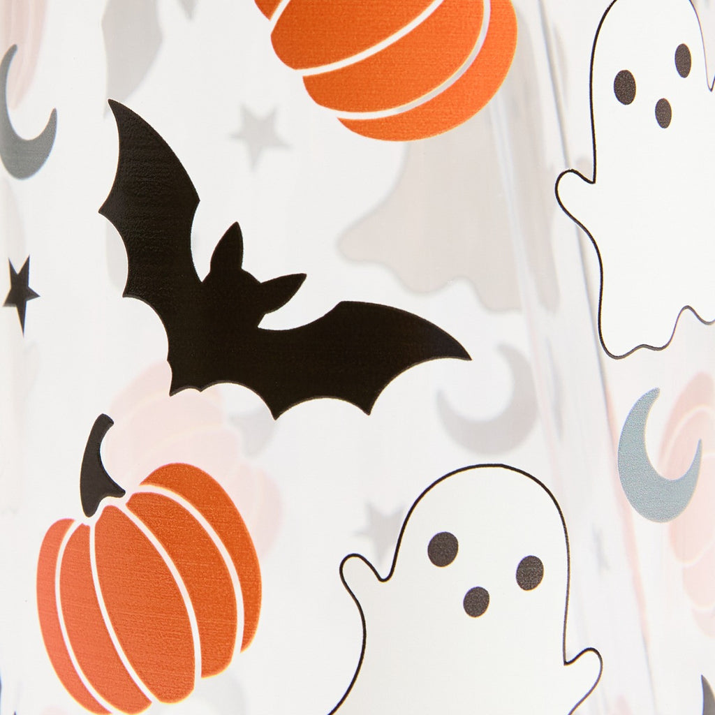 2 Pack Ghost Bat Print Plastic Drinking Jars - Multi 🇬🇧
