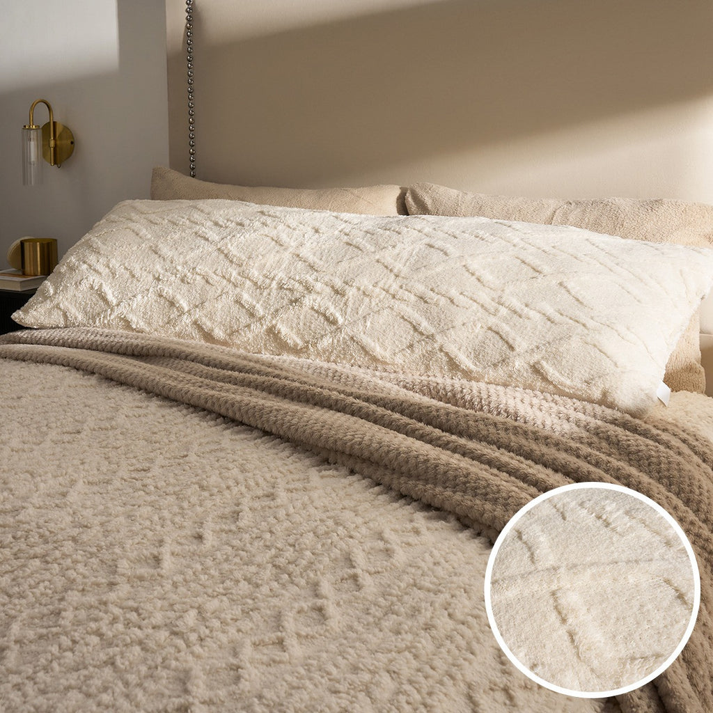 Cable Knit Bolster Pillow - Cream 🇬🇧