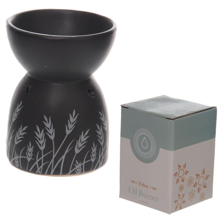 Eden Grass Design Black Ceramic Oil & Wax Melt Burner 🇬🇧