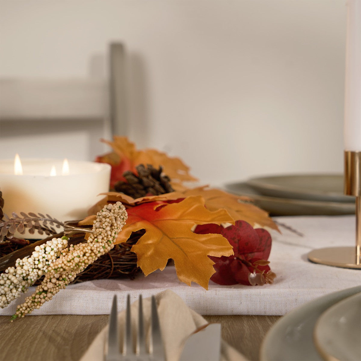 Autumn Harvest Candle Holder - Brown 🇬🇧