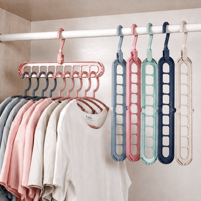 10Pack Clothes Hangers 9 Holes Wardrobe Organiser 360 Rotation Space Saving 🇬🇧