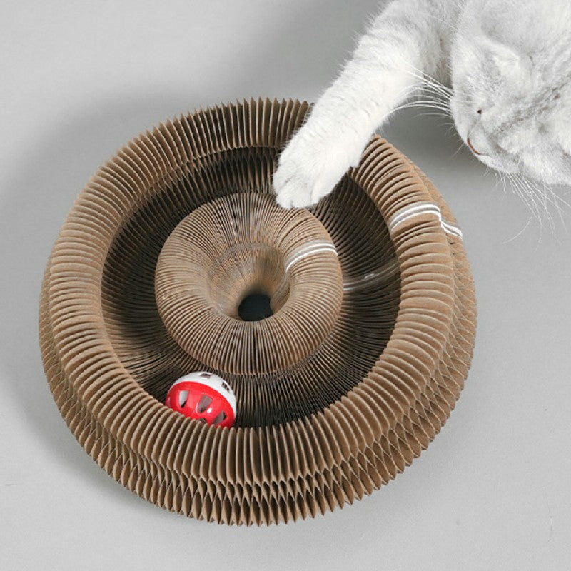 Organ Cat Scratching Board Foldable Accordion Cat Toy with Toy Bell for Cat Grinding Claw 🇬🇧
