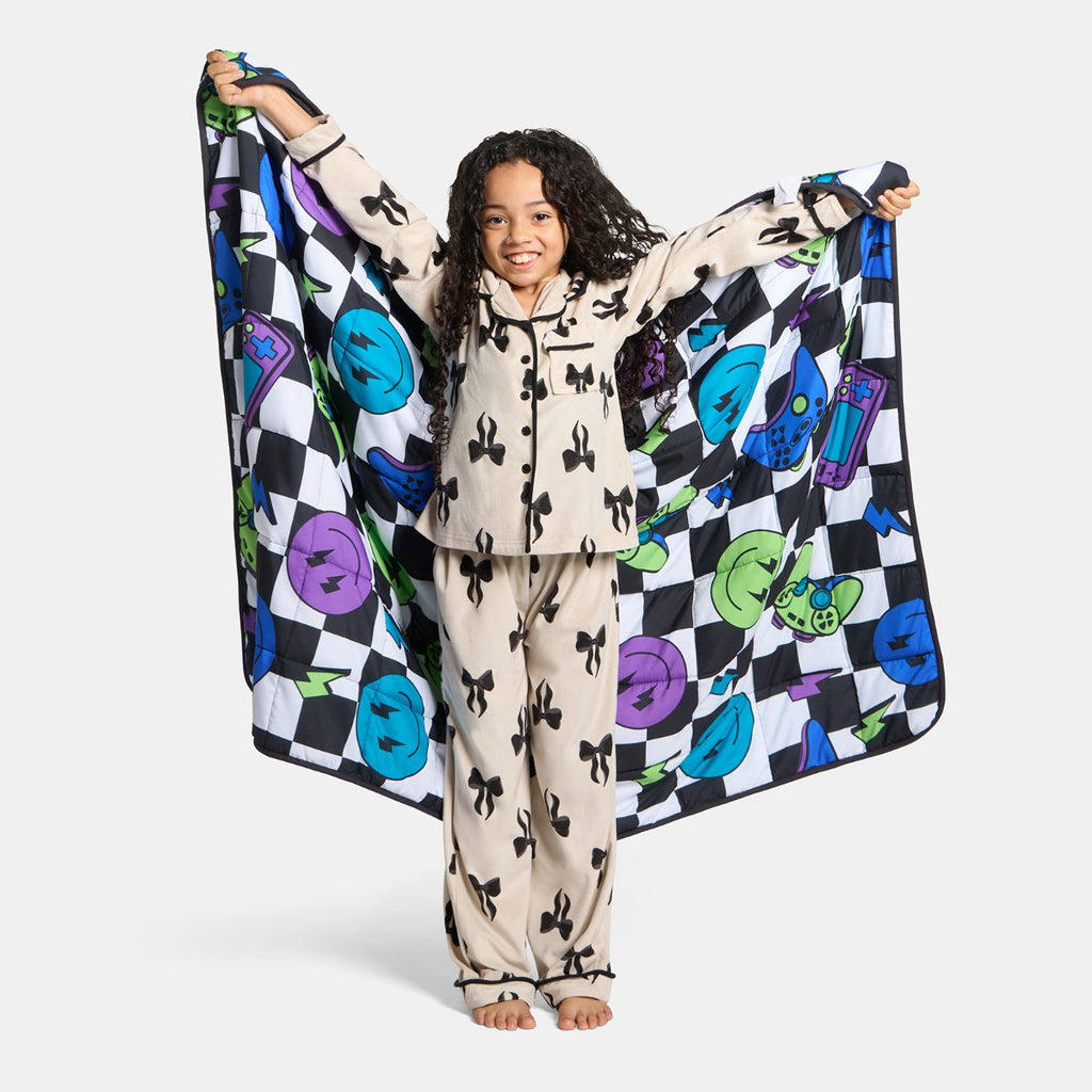 Kids Gaming Checkerboard Print Weighted Blanket, Multi - 3kg 🇬🇧