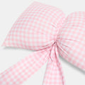 Gingham Print Bow Shaped Cushion - Pink 🇬🇧