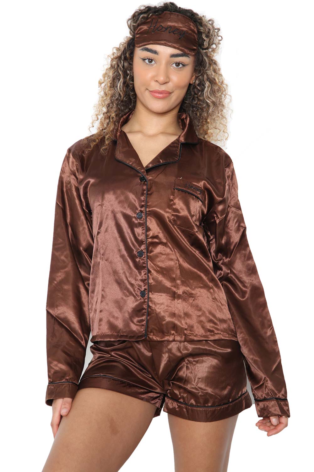Womens Satin Nightwear Set with Eye Mask 🇬🇧
