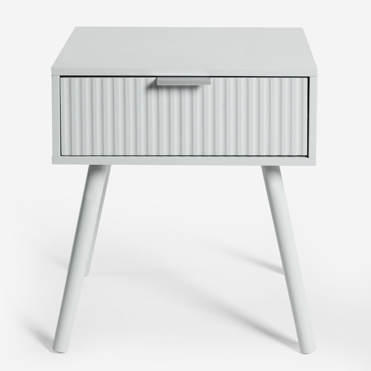 Venice Ribbed Bedside Table - Grey 🇬🇧