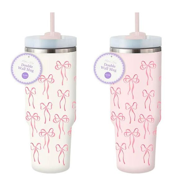 Pink Bow Double Wall Mug (Assorted) 🇬🇧