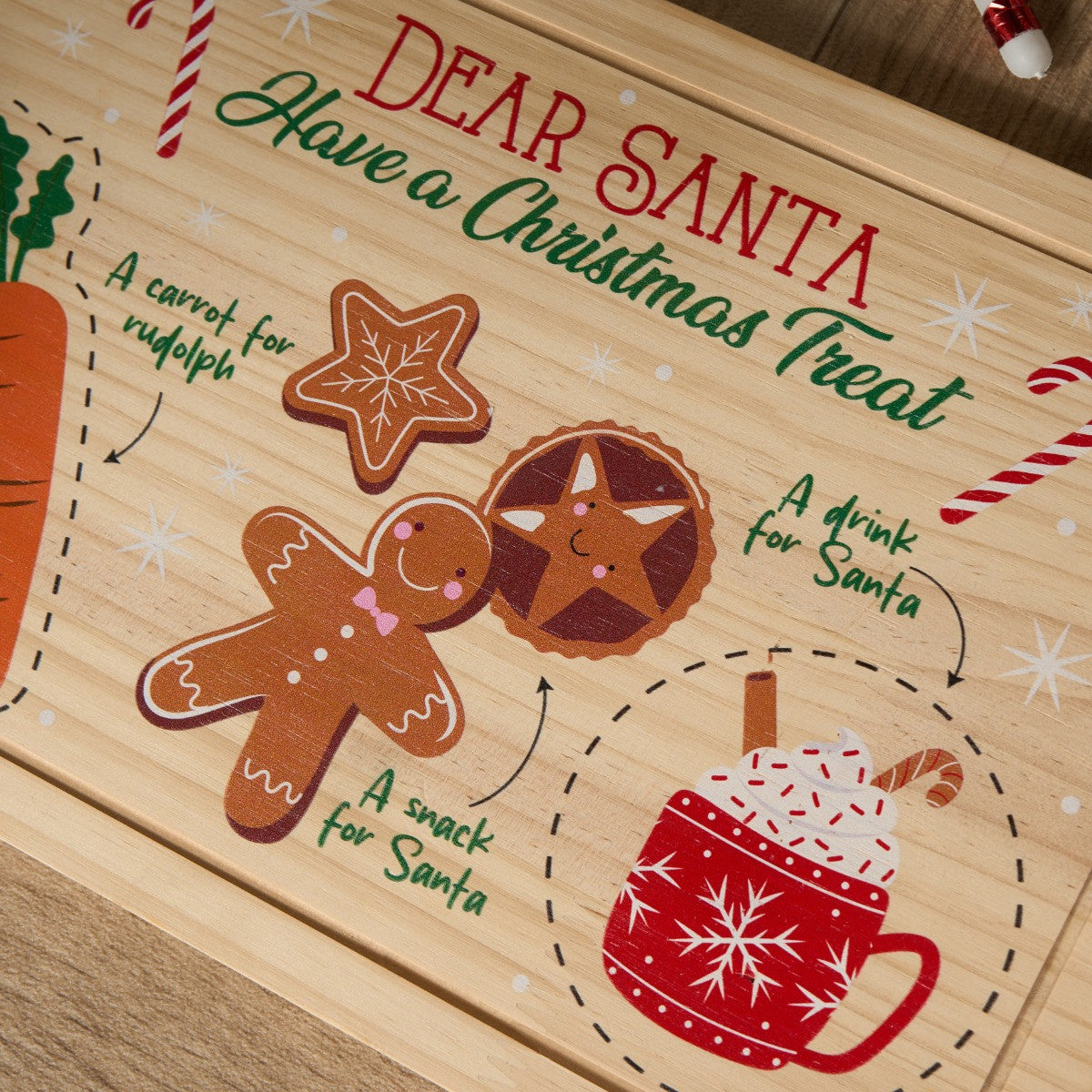Dear Santa Christmas Eve Treat Board - Natural 🇬🇧