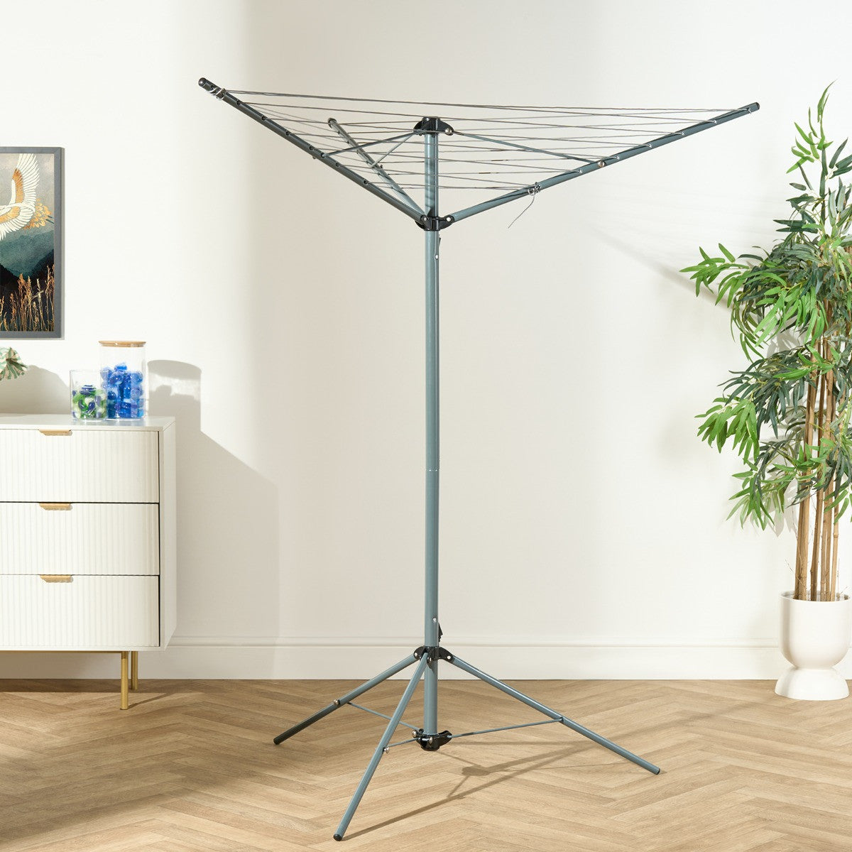 3 Arm Steel Rotary Airer With Tripod - Grey 🇬🇧