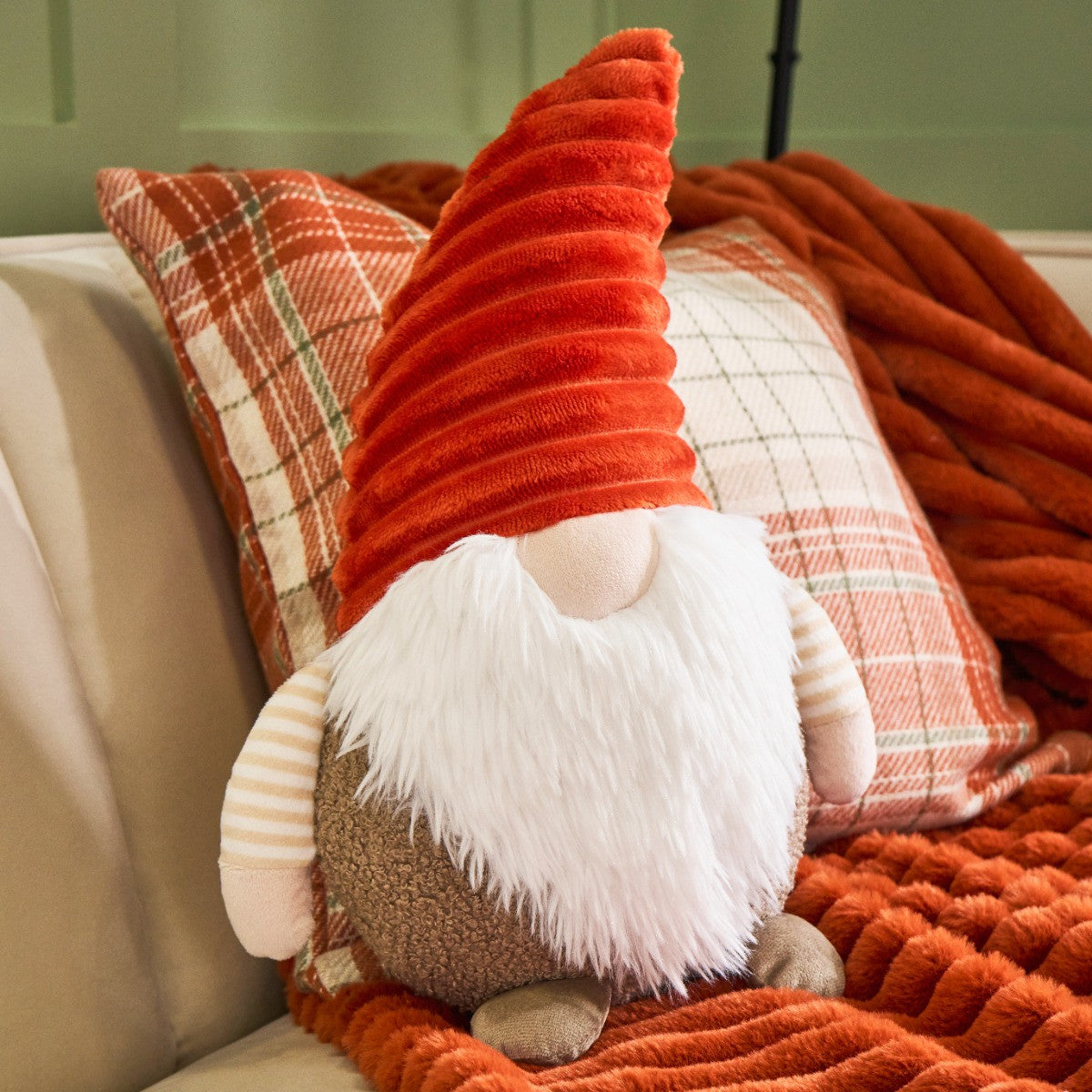 Rusty the Autumnal Gonk Cushion - Rust/Beige 🇬🇧