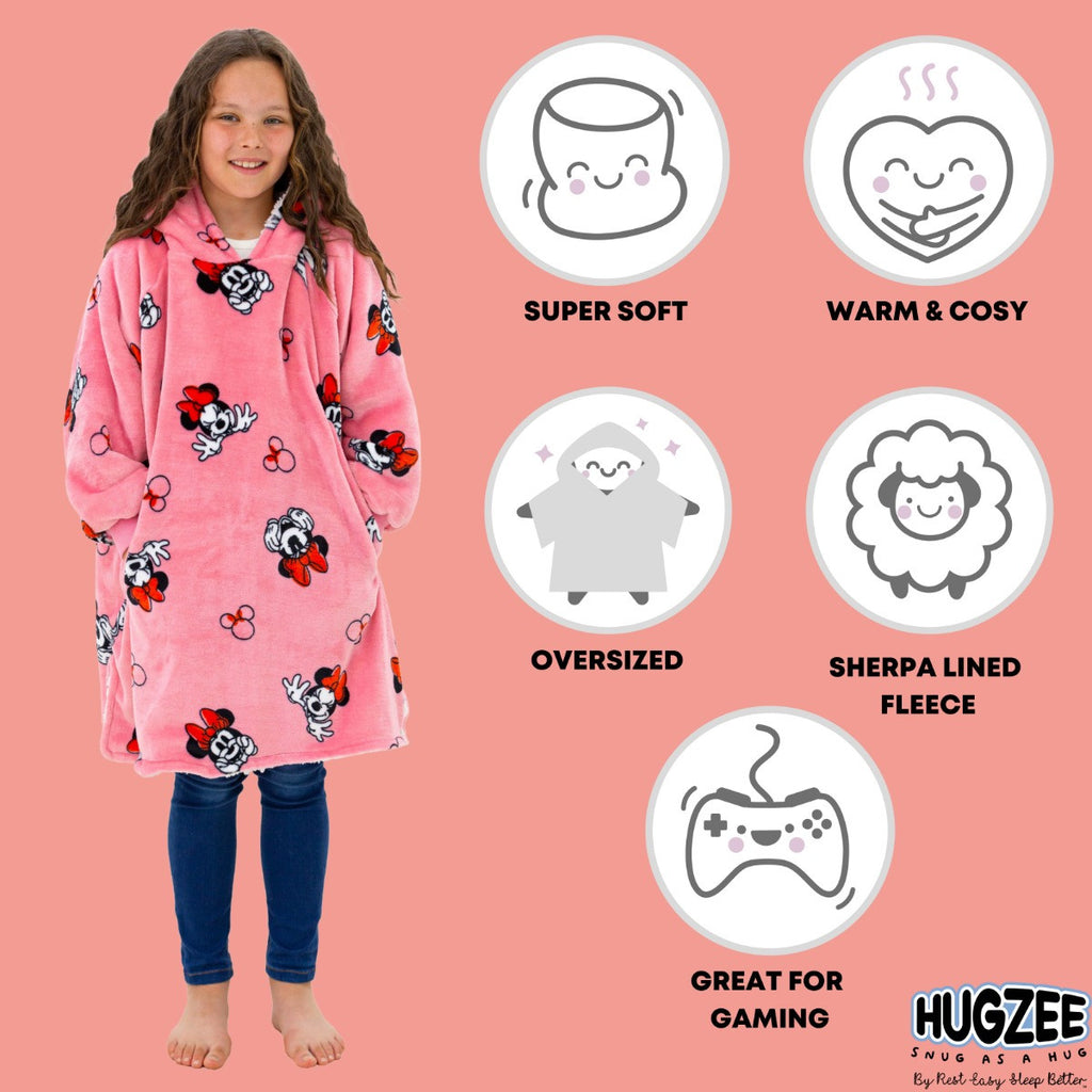 Disney Minnie Mouse Hoodie Blanket, Pink - Kids 🇬🇧
