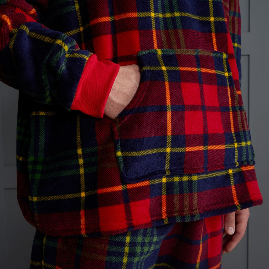 Adults Oxford Check Fleece Hoodie Pyjama Set - Navy/Red
🇬🇧