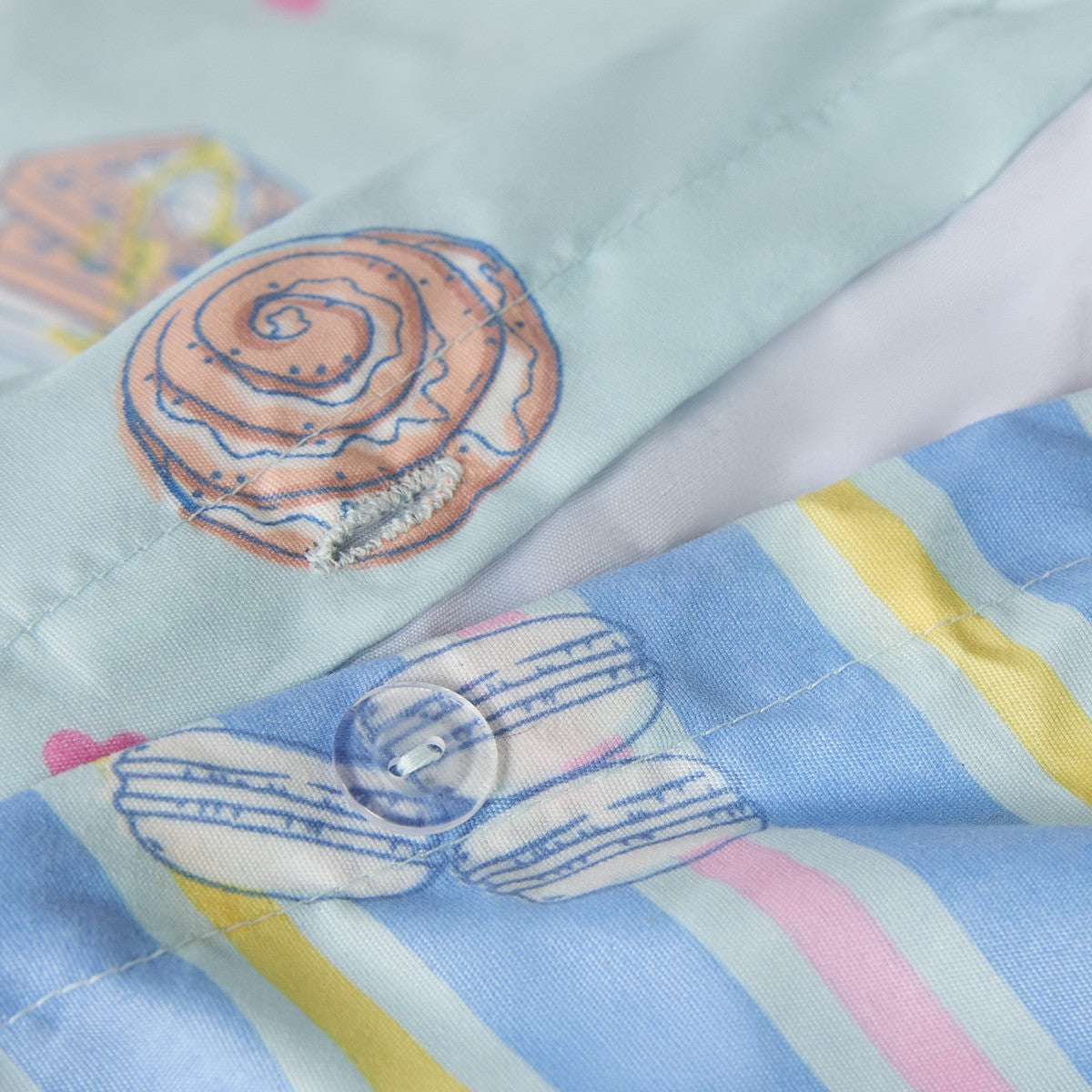 Patisserie Print Reversible Duvet Cover Set - Blue 🇬🇧