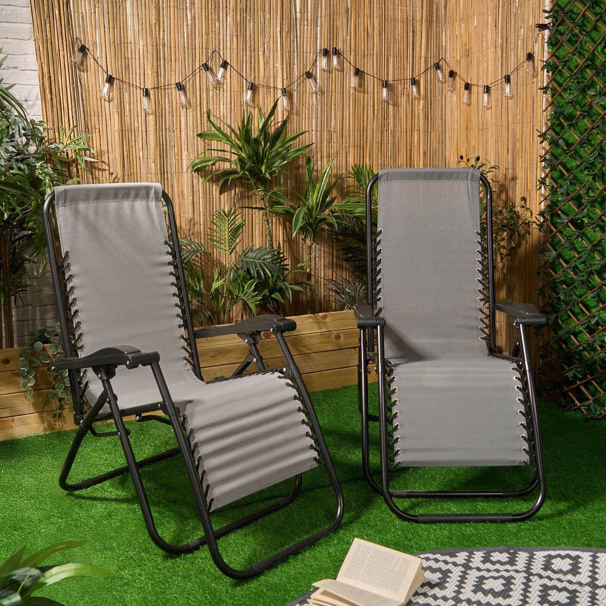 2 Pack Zero Gravity Sun Lounging Garden Chairs 🇬🇧