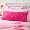 Kids Bow Print Bolster Pillow - Hot Pink 🇬🇧
