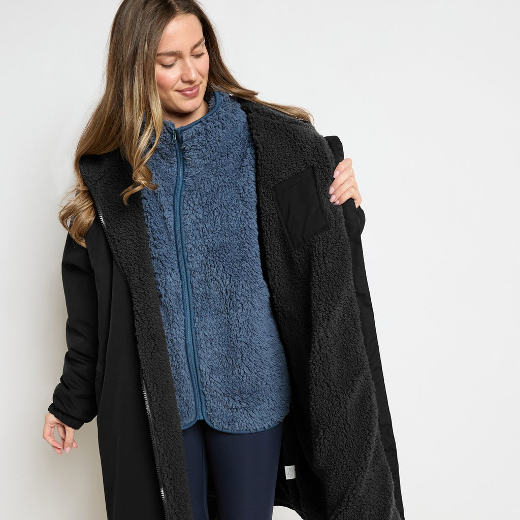 Adults Water Resistant Sherpa Drying Robe - Black 🇬🇧