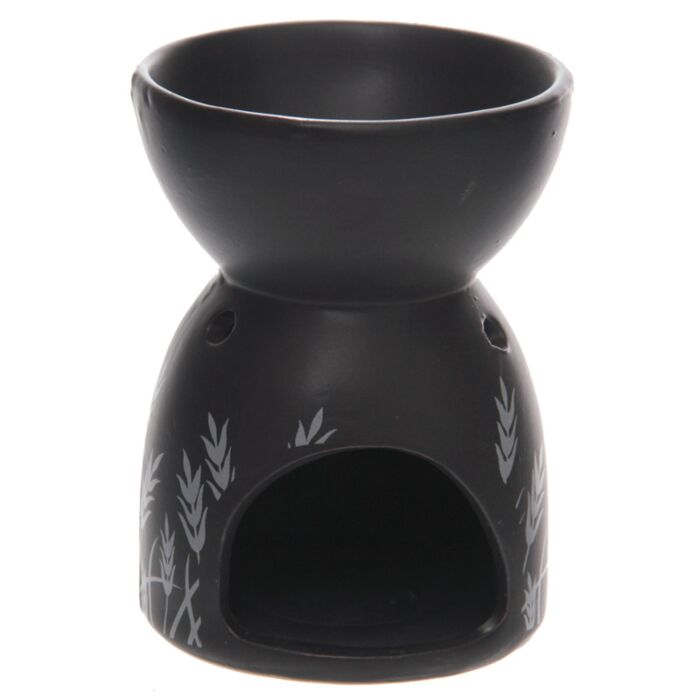 Eden Grass Design Black Ceramic Oil & Wax Melt Burner 🇬🇧