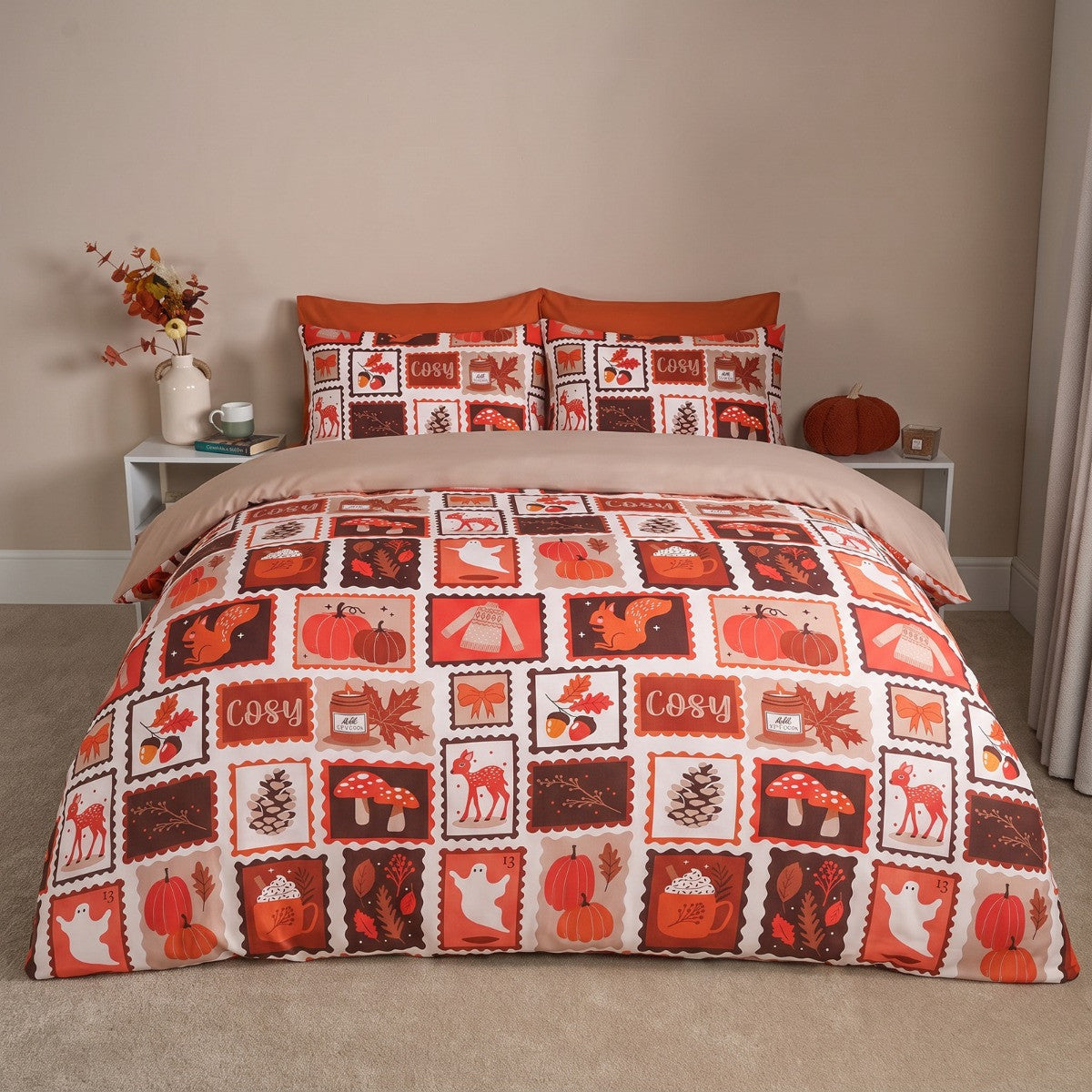 Autumn Pumpkin Duvet Cover Set - Multi 🇬🇧