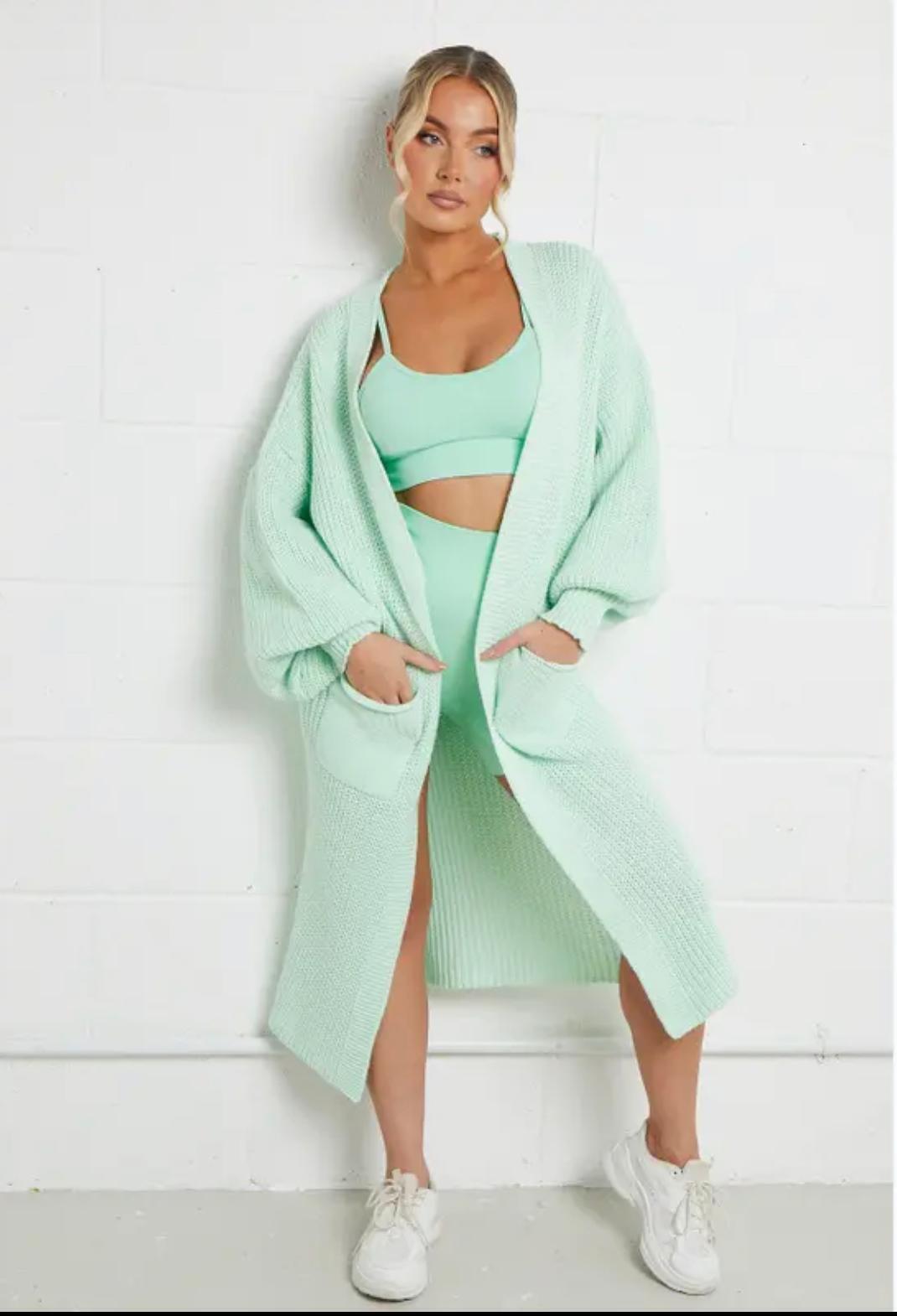 Balloon Sleeve Pockets Cardigan 🇬🇧