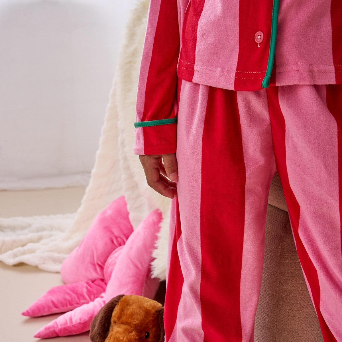Mini Me Candy Stripe Button Through Pyjama Set - Pink 🇬🇧