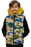 Boys Camo Hooded Puffer Jacket – Lightweight Sleeveless Bodywarmer for Kids 🇬🇧
