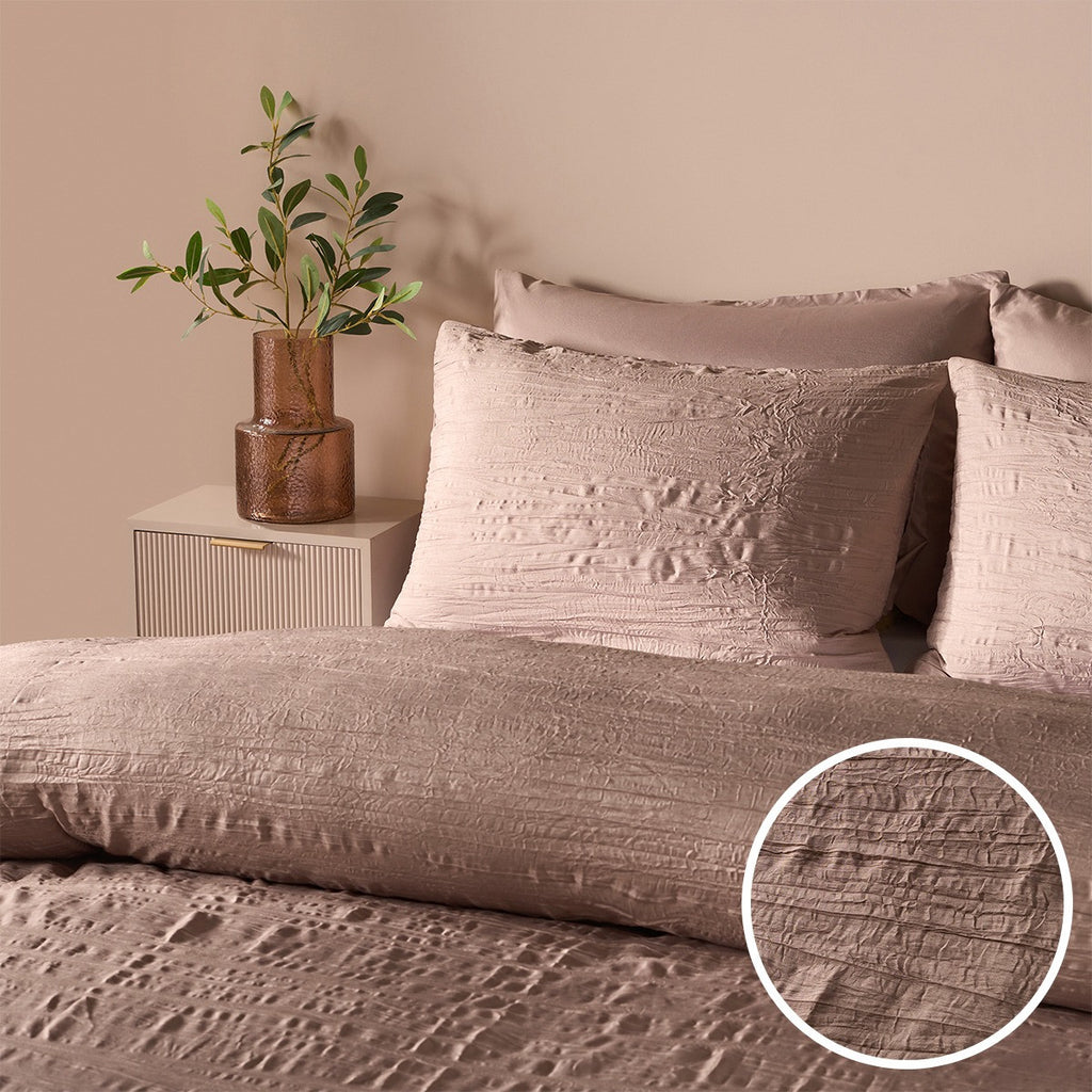 Crinkle Duvet Set - Mink 🇬🇧
