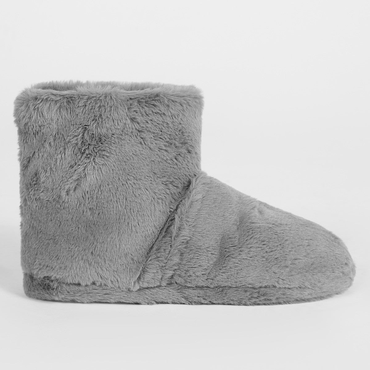 Microwavable Faux Fur Boot Slippers - Grey 🇬🇧