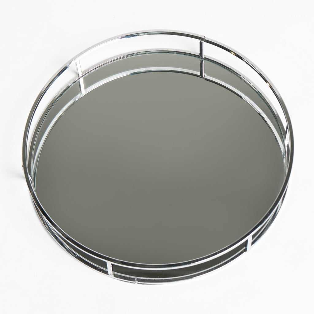 Round Mirrored Tray - Silver 🇬🇧