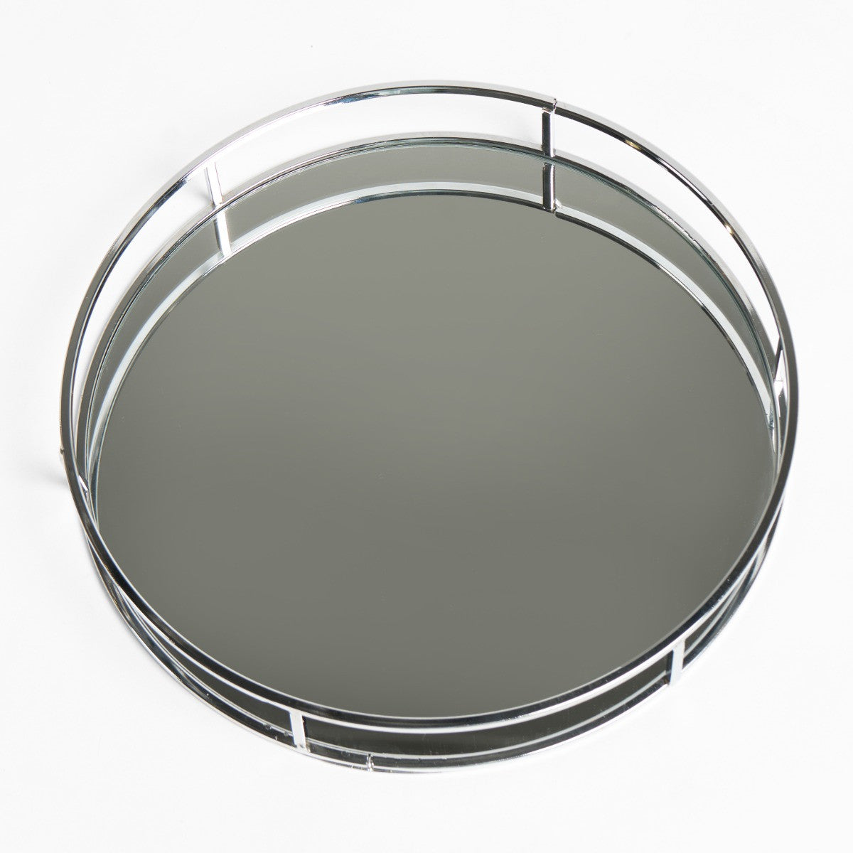 Round Mirrored Tray - Silver 🇬🇧