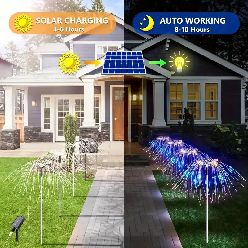 4 pack LED solar fireworks lights for outdoors/garden 🇨🇳