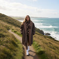 Adults Water Resistant Sherpa Drying Robe - Brown 🇬🇧