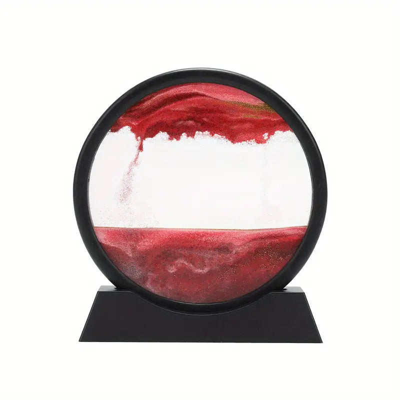3D Dynamic Moving Sand Painting round glass stand 🇨🇳