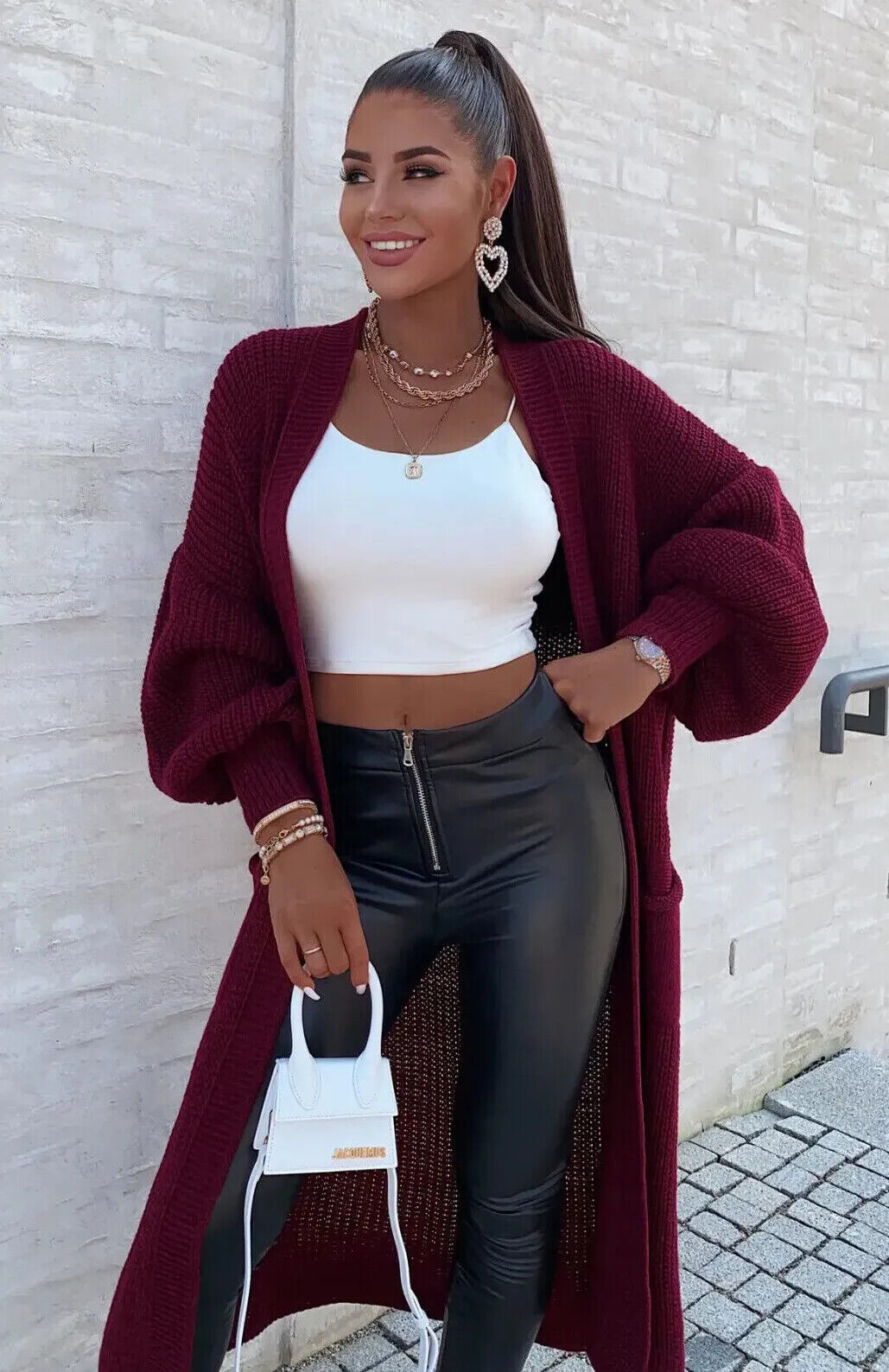 Balloon Sleeve Pockets Cardigan 🇬🇧