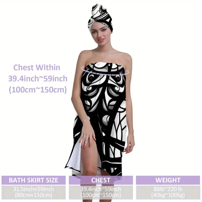 2 pcs Towel and Hair wrap Jack Skellington style design 🇨🇳