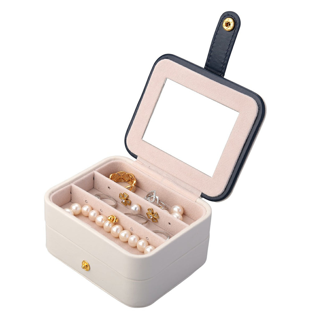 Creative Small Jewelry Box Multilayer Portable Travel Jewelry Box Leather Earrings Storage Box 🇬🇧
