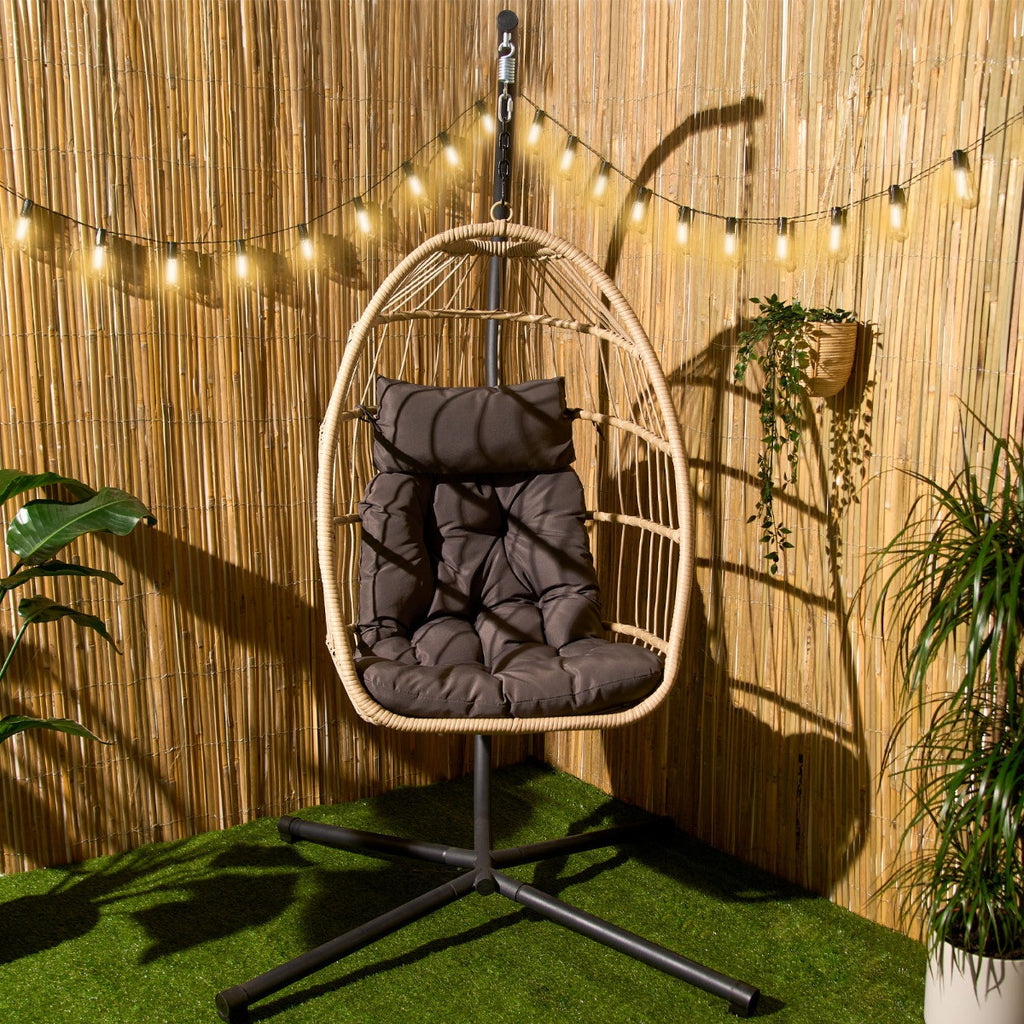 Foldable Hanging Egg Chair - Natural