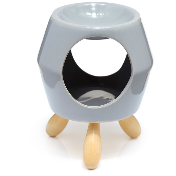 Eden Grey Abstract Ceramic Oil Burner with Feet 🇬🇧